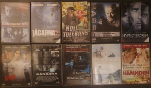DVD-filmer - Samling av Svenska Thrillers Jägarna 2, Noll Tolerans och 8 till!