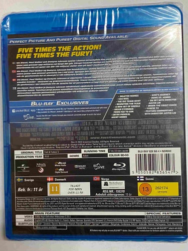 Blu-ray Fast & Furious 5 Dwayne Johnson INPLASTAD