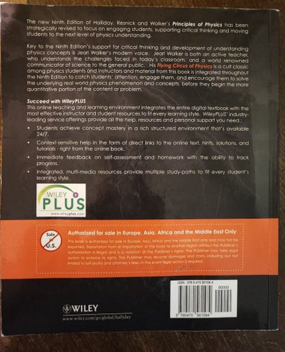 Principles of Physics av Halliday, Resnick, Jearl Walker, NIONDE UPPLAGAN