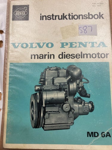 Instruktionsbok Volvo Penta Marin Dieselmotor MD 6A, 1971