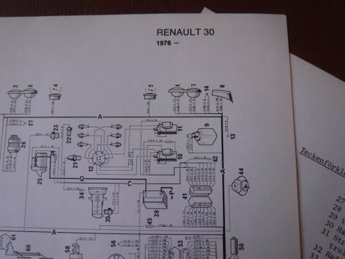 Elschema till Renault 30, 1976.