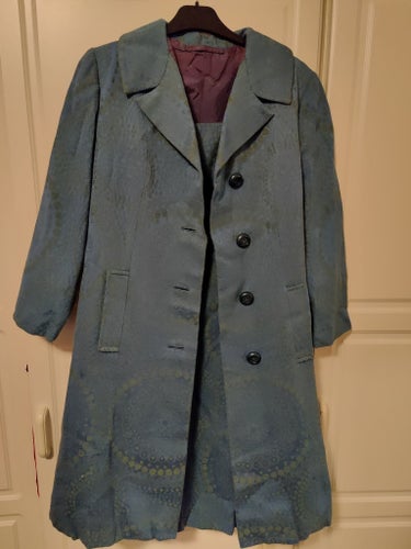 Vintage 50 60 70 tal retro kappa o klänning set 34 36 38 XS S