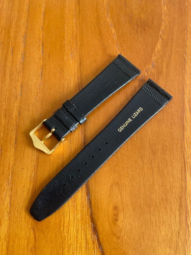 Läderband 20mm Lizard Brun vintage