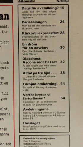 Teknikens Värld nr 23 1978: Diesel - Opel Ascona, VW Passat LD, Morgan 3 Wheeler