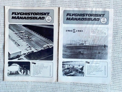 2 st Flyghistoriskt Månadsblad nr 11 och 12/1983
