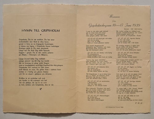 Minnen från Gripsholmskryssningen 1939 - Svenska Amerika Linien -(Annons 10/10).