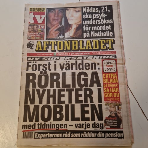 Aftonbladet tidning från 2008