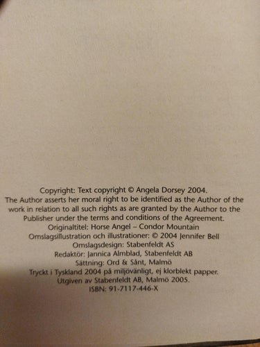 Farofylld ritt - Angela Dorsey. bok. Very Fine plus
