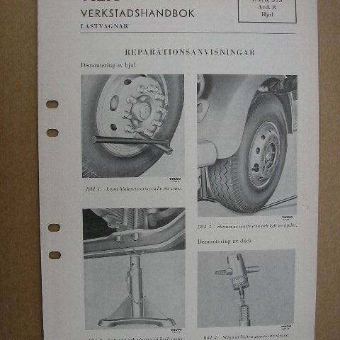 VOLVO Verkstadshandbok Lastbil L 370 L375 Brage Hjul och Ringar