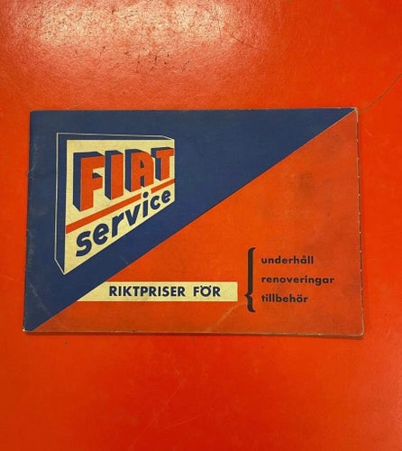 Fiat riktpriser för underhåll, renoveringar, tillbehör.