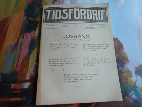 TIDSFÖRDRIF, 1914, LOVSÅNG., TIDNING