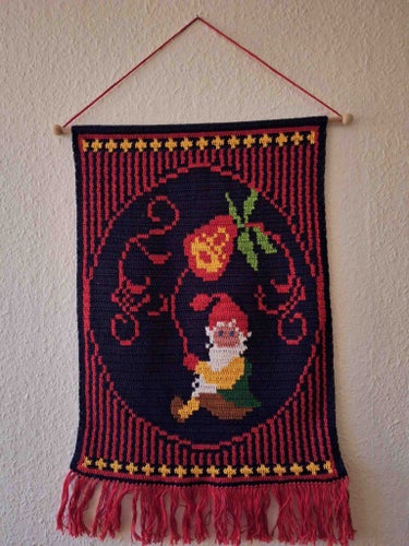 Julbonad handvirkad 58 cm x 42 cm + frans