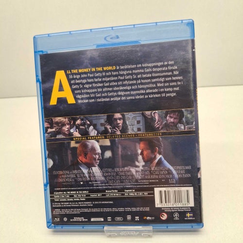 All the money in the world - Mark Wahlberg Blu-ray film, Svensk text, Fint skick