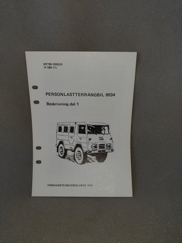 PERSONLASTTERRÄNGBIL 9034 Beskrivning del 1, FÖRSVARETS MATERIELVERK, 1976
