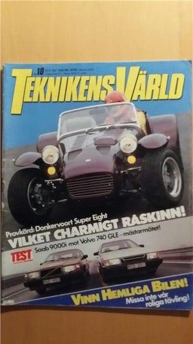 Teknikens Värld 10 1986: Volvo 480 ES + 740 GLE, Saab 9000i, Daihatsu Rocky