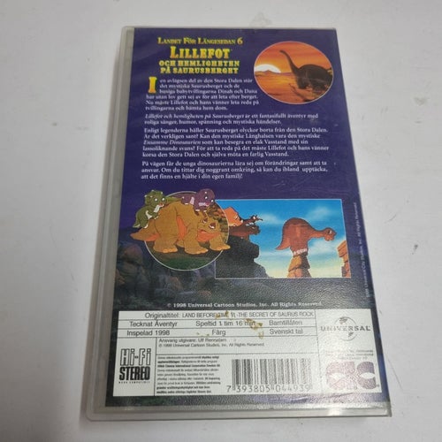 Landet för längesedan Lillfot och hemligheten på saurusberget VHS film