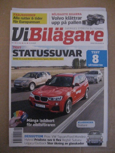 Vi Bilägare Nr:8-2016 (Test BMW X3 / Land Rover Discovery Sport / Mercedes GLC,