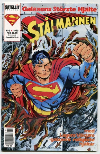 Superman / Stålmannen 1990 Nr 5 Art by Jerry Ordway,D.Janke