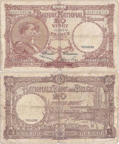 1947 (30 Aprilie), 20 Francs - Belgium | P-111a.28