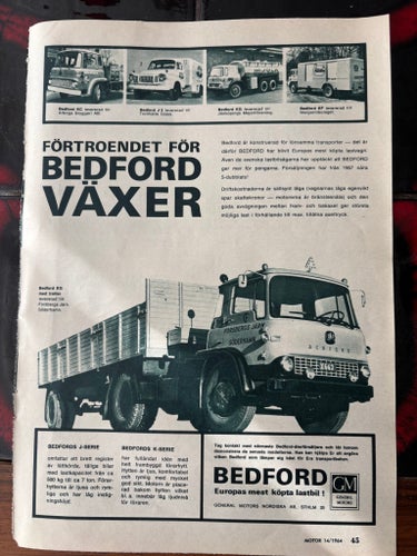 Bedford Lastbil Annons 1964