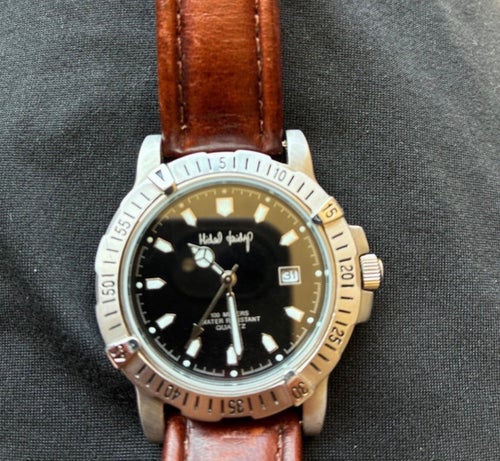 Michel Laudrup Collection armbandsur, brunt läderarmband