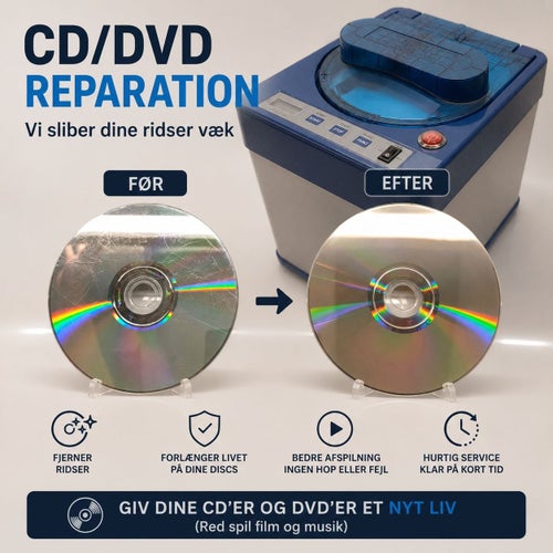 Slipning av CD/DVD (1 - 10 st.)