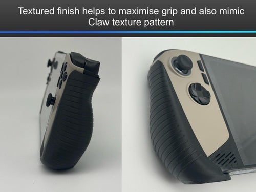 Ergonomiska grepp för MSI Claw 8 AI+ (textured, svart färg)