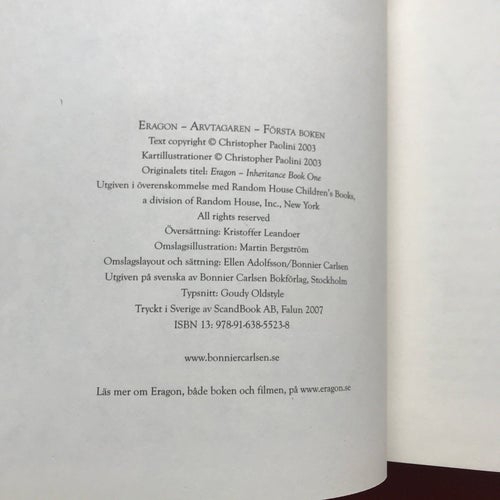 ERAGON Christopher Paolini 2007
