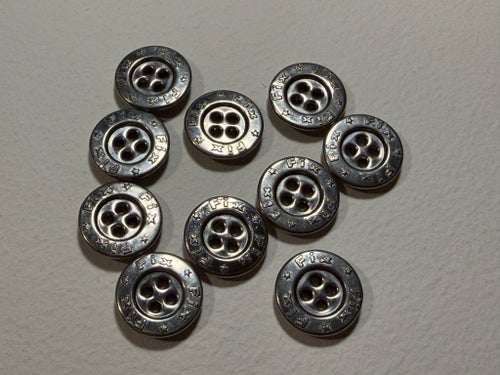 10 st vintageknappar, 18 mm, metall knappar, 50s, 60s, 70s, retro buttons