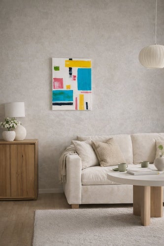 Färgrytm – Abstrakt akrylmålning 33x41 cm – av Lelya