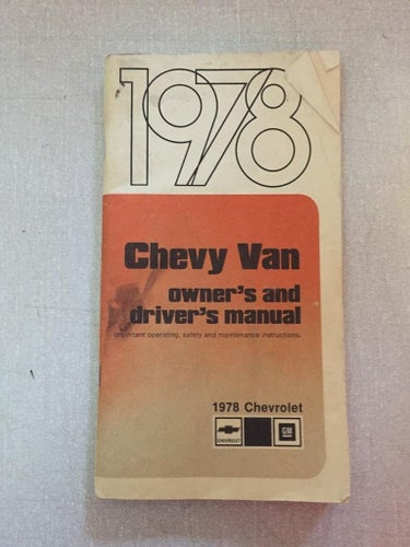 1978 Chevrolet Chevy Van Owner's & Driver's Manual