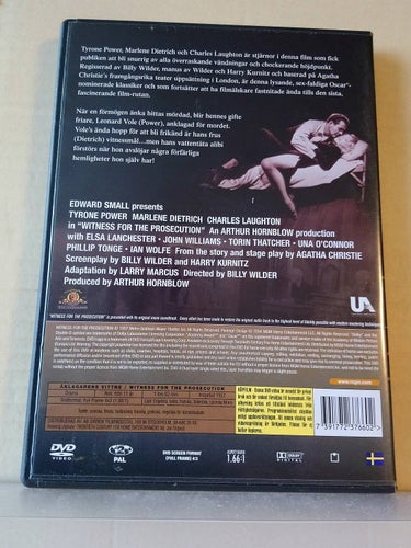 Åklagarens vittne, Dvd