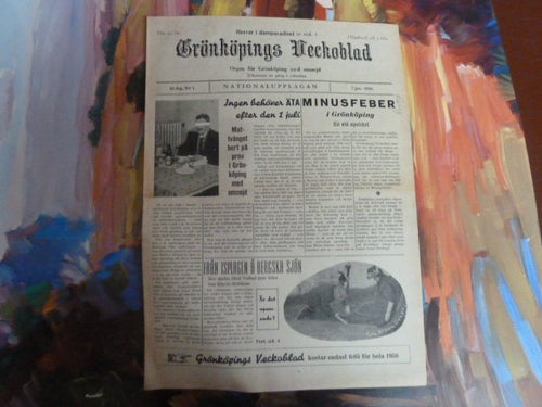 GRÖNKÖPINGS VECKOBLAD, 1956 JAN. 7, TIDNING