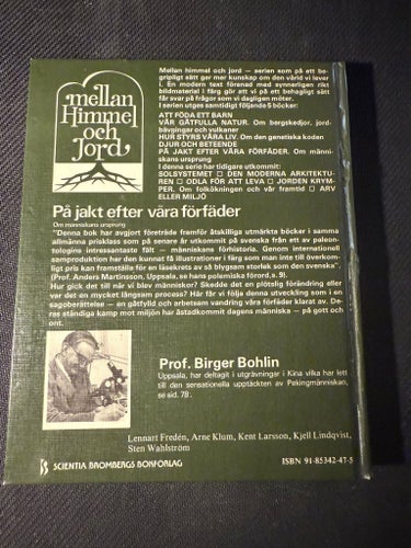 På jakt efter våra förfäder - Om människans ursprung, Birger Bohlin, okänt år
