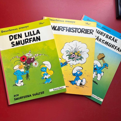 DEN LILLA SMURFAN + SMURFHISTORIER + SMURFBRÅK OCH BRÅKSMURFAR Peyo