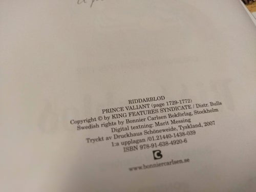 Prins Valiant 39 Riddarblod - Harold R Foster. Bok. Very Good plus. BM