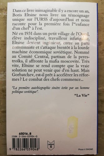 BORIS ELTSINE: JUSQU'AU BOUT. Fransk pocket