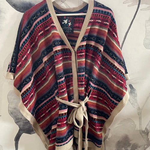 Bondelid flerfärgad poncho i nyskick XS/S