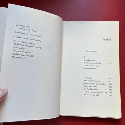MRS SNOWS ELDPROV Patrick Quentin 1962