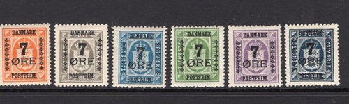 Danmark afa 160-62+164-66 ust – afa 240 kr. (238)