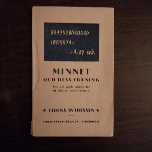 Minnet och dess träning, 1938