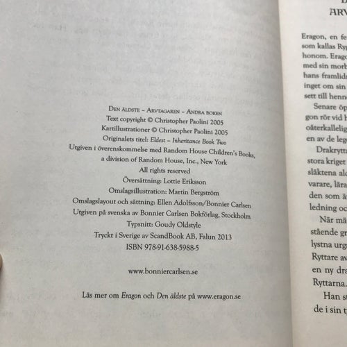 DEN ÄLDSTE Christopher Paolini 2013