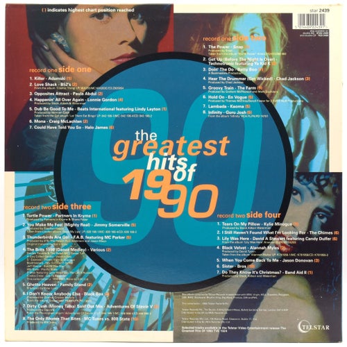 Various - The Greatest Hits of 1990 - Dobbelt LP - UK 1990 (STAR 2439) EX/EX
