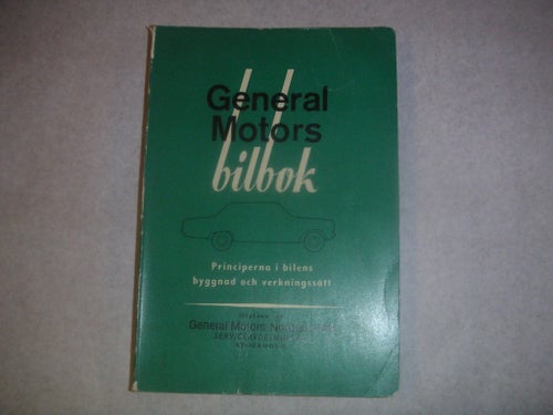 GENERAL MOTORS GM BILBOK TREVLIG PRESENT TILL BILENTUSIASTEN
