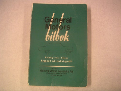 GENERAL MOTORS GM BILBOK TREVLIG PRESENT TILL BILENTUSIASTEN