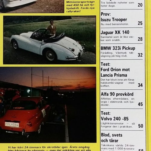 Teknikens Värld 22 1984: Alfa 90, Ford Orion vs Lancia Prisma, Volvo 240 1985