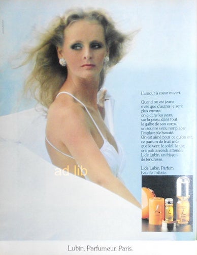 LUBIN PARFUMEUR PARIS, TIDNINGSANNONS PARFUM 1979