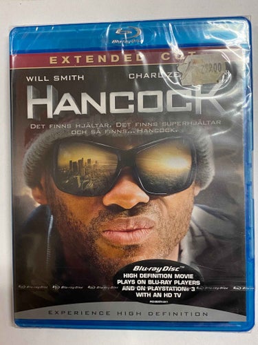 Blu-ray Hancock Extended Cut Will Smith INPLASTAD
