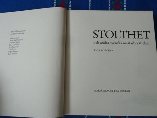 STOLTHET,  O. STORM,  1977,  BÖCKER