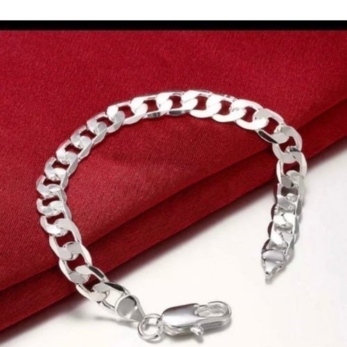 NYTT!! Armband pläterad med äkta silver 925, L ca 20 cm, 7 mm, 8 g superfint